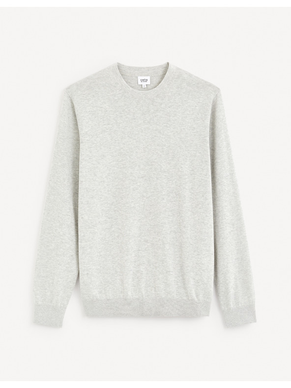 Celio Светлосив мъжки основен пуловер Celio Decoton