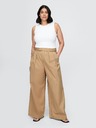 GAP Плисирани кепрени хаки панталони High Rise wide-leg GAP