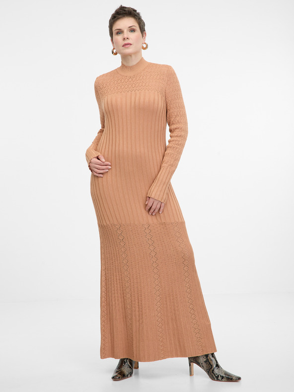 Orsay Светлокафява дамска макси рокля ORSAY