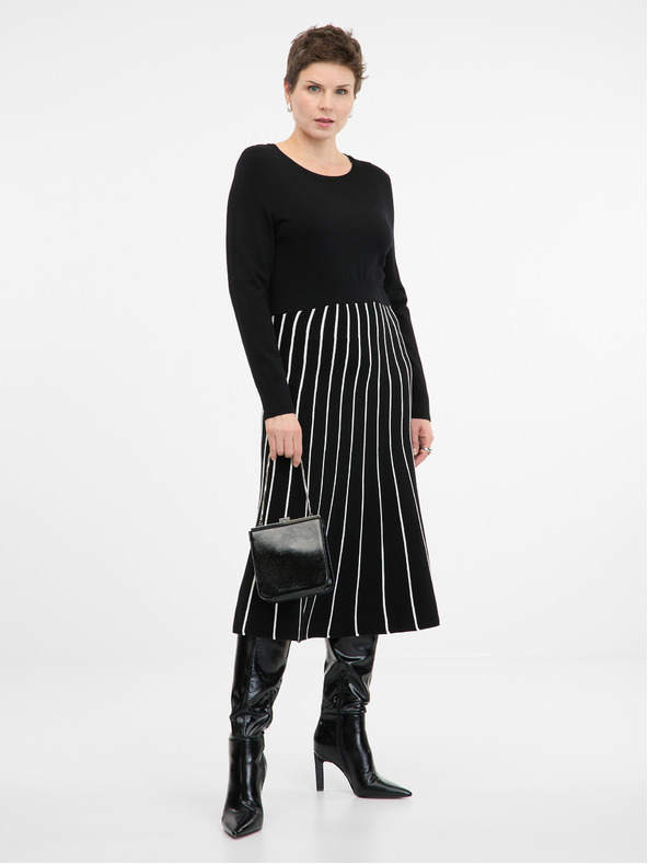 Orsay Черна дамска рокля с дължина до коляното ORSAY