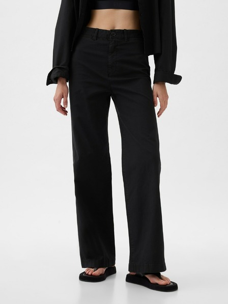 GAP Хаки панталони High Stride wide-leg ankle GAP