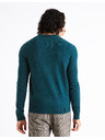 Celio Петролен мъжки пуловер от мериносова вълна Celio Cenormal