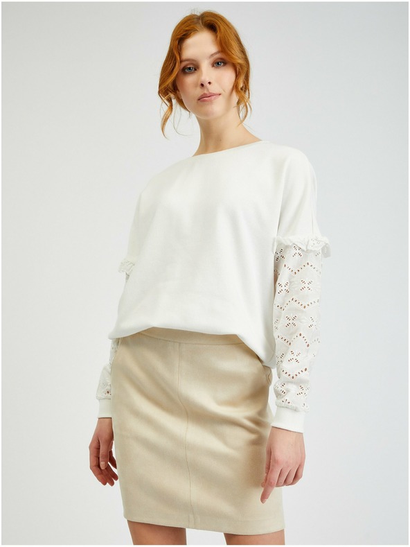 Orsay Бежова дамска пола от велур ORSAY