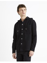 Celio Черна мъжка дънкова риза с качулка Celio Dadenim