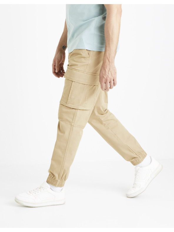 Celio Бежов мъжки товарен панталон Celio Docar