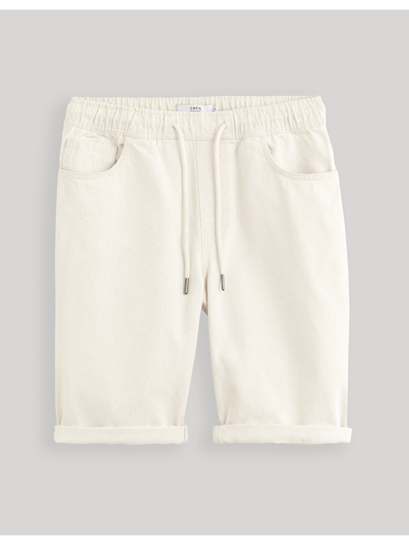 Celio Кремави мъжки дънкови шорти Celio Dojogdenbm