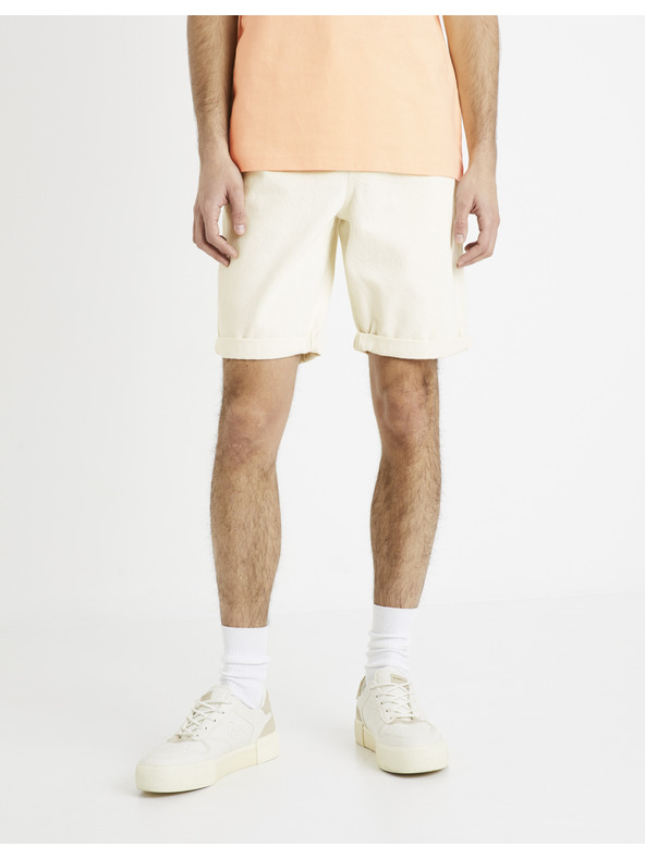 Celio Кремави мъжки дънкови шорти Celio Dojogdenbm