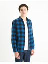 Celio Синя мъжка карирана риза Celio Fabuche