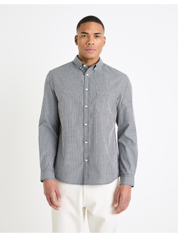 Celio Черна мъжка шарена риза Celio Gaopur