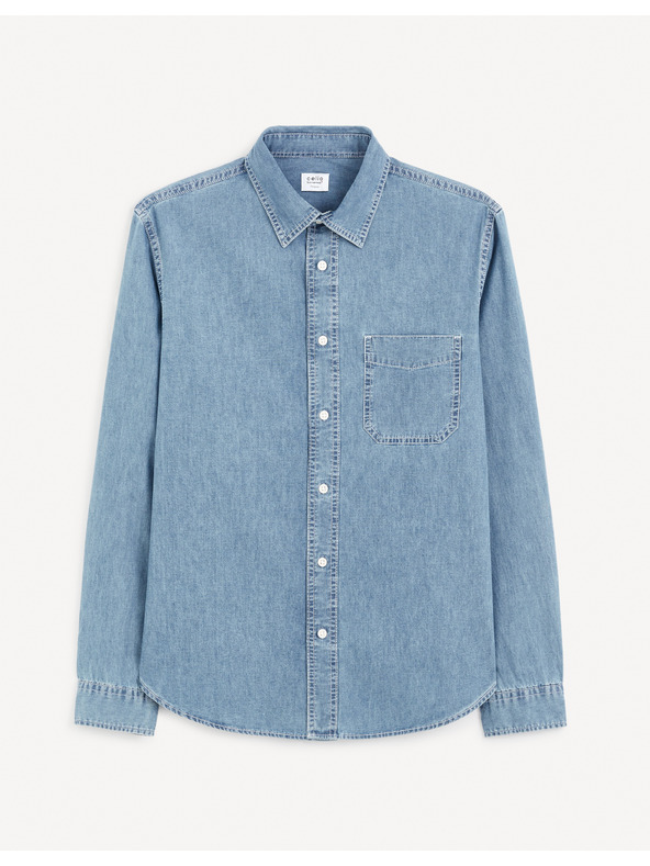 Celio Синя мъжка риза от деним Celio Gagusti1