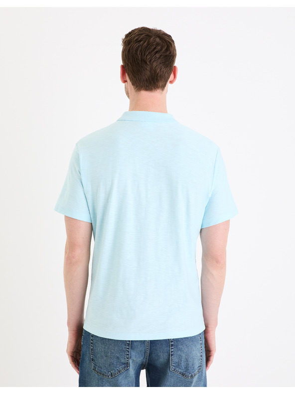 Celio Тюркоазена мъжка основна поло тениска Celio Feflame