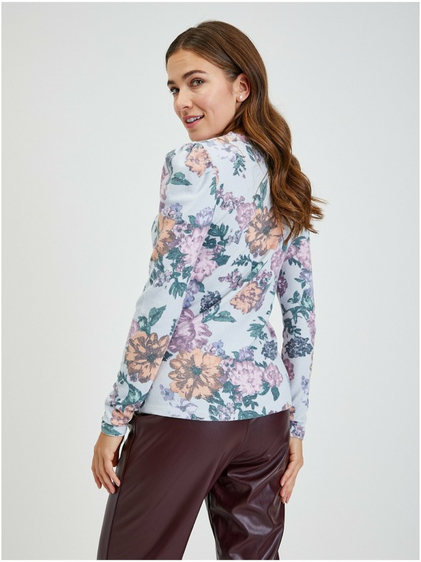 Orsay Светлосива дамска тениска на цветя ORSAY