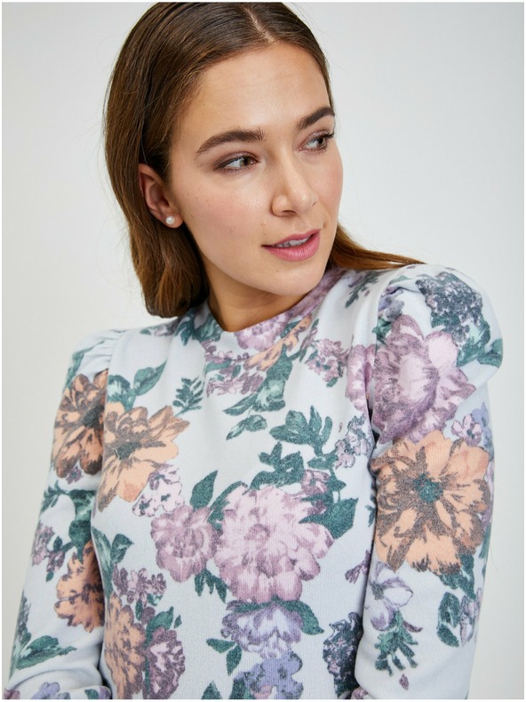 Orsay Светлосива дамска тениска на цветя ORSAY