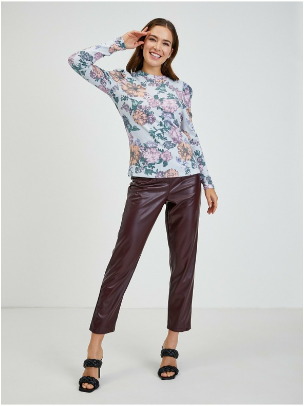 Orsay Светлосива дамска тениска на цветя ORSAY