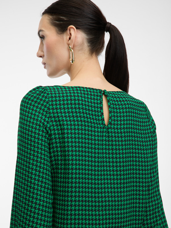 Orsay Зелена дамска блуза с десен ORSAY