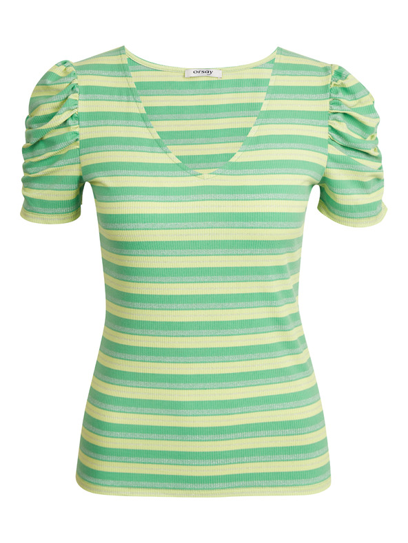 Orsay Жълто-зелена дамска тениска на райе ORSAY