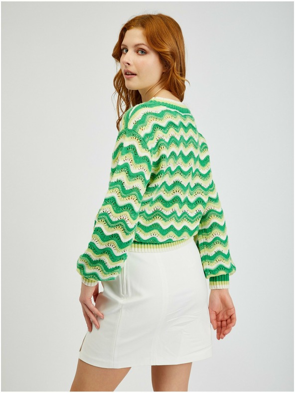 Orsay Жълто-зелен дамски пуловер на райе ORSAY