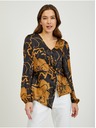 Orsay Кафяво-черна дамска сатенена блуза на цветя ORSAY