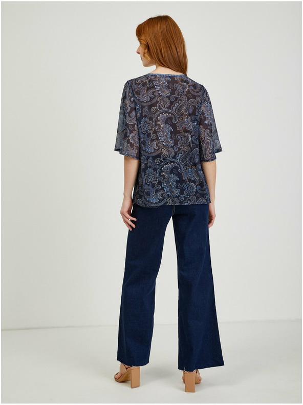 Orsay Тъмносиня дамска блуза с десен ORSAY