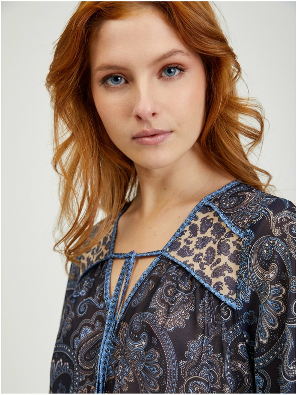 Orsay Тъмносиня дамска блуза с десен ORSAY