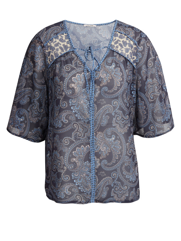 Orsay Тъмносиня дамска блуза с десен ORSAY