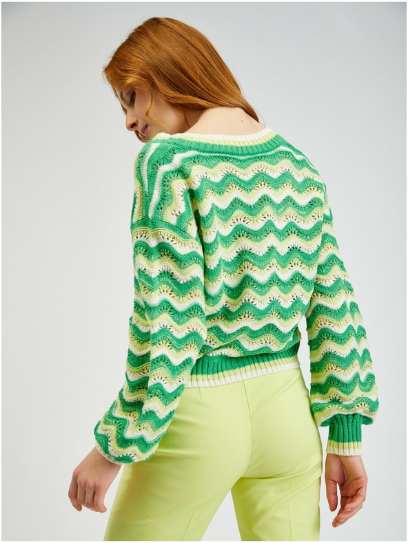 Orsay Зелена дамска жилетка на райе ORSAY