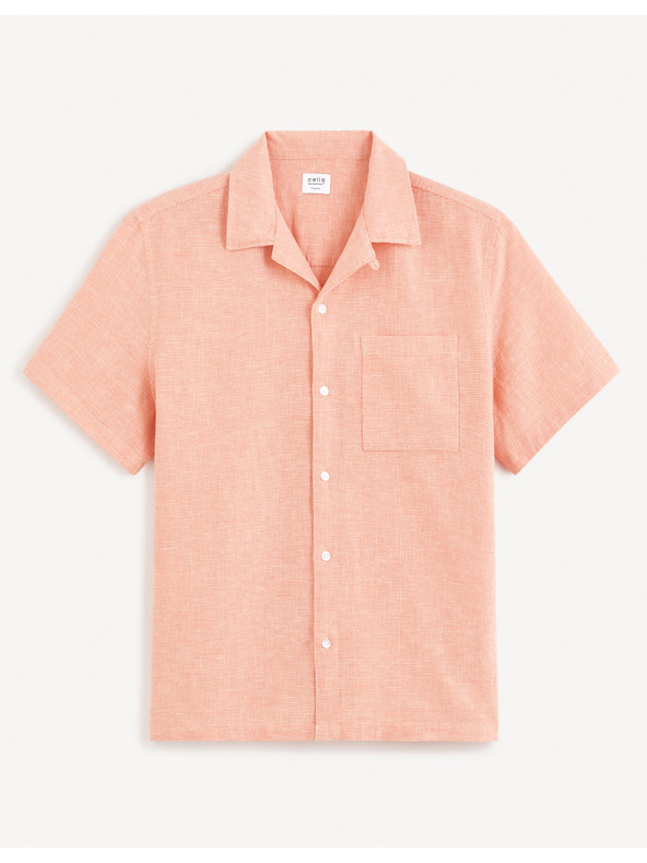 Celio Кайсиева мъжка ленена риза Celio Fatext