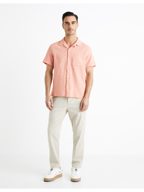 Celio Кайсиева мъжка ленена риза Celio Fatext