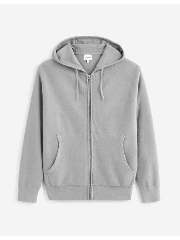 Celio Сив мъжки пуловер с качулка Celio