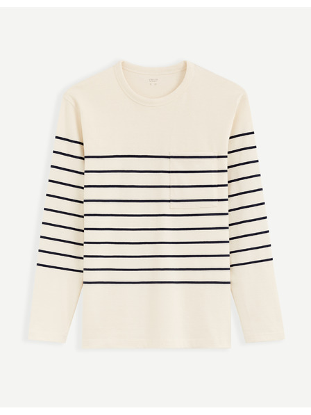 Celio Кремава мъжка тениска на райета Celio Veboxmlr