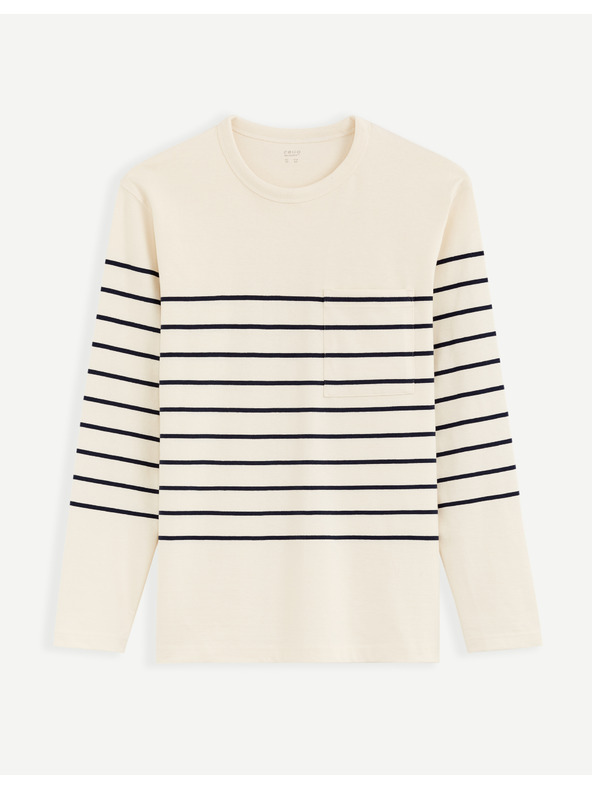 Celio Кремава мъжка тениска на райета Celio Veboxmlr