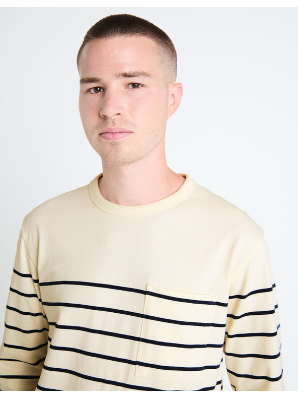 Celio Кремава мъжка тениска на райета Celio Veboxmlr
