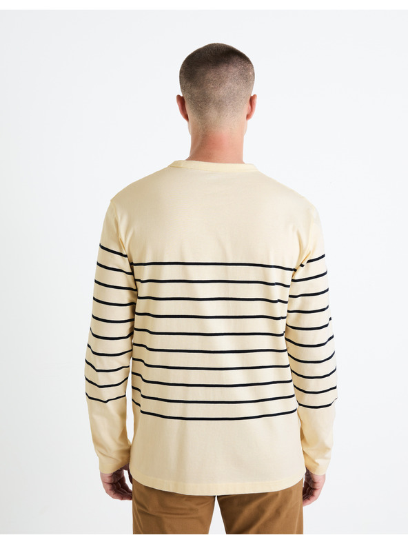 Celio Кремава мъжка тениска на райета Celio Veboxmlr