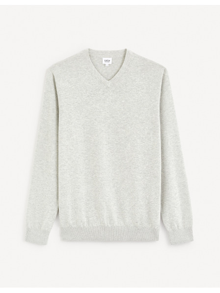 Celio Светлосив мъжки основен пуловер Celio Decoton