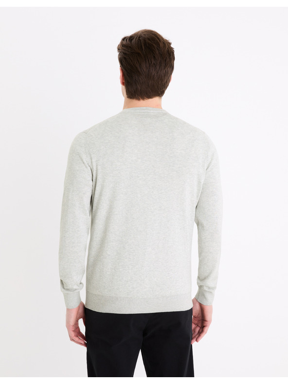 Celio Светлосив мъжки основен пуловер Celio Decoton