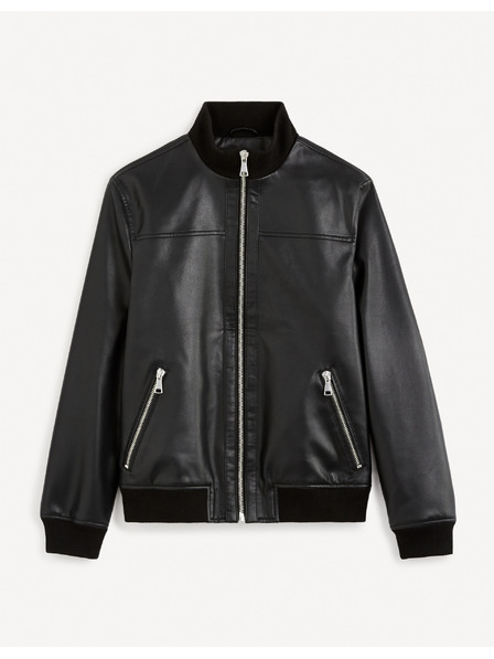 Celio Черно мъжко кожено яке Celio Gumati