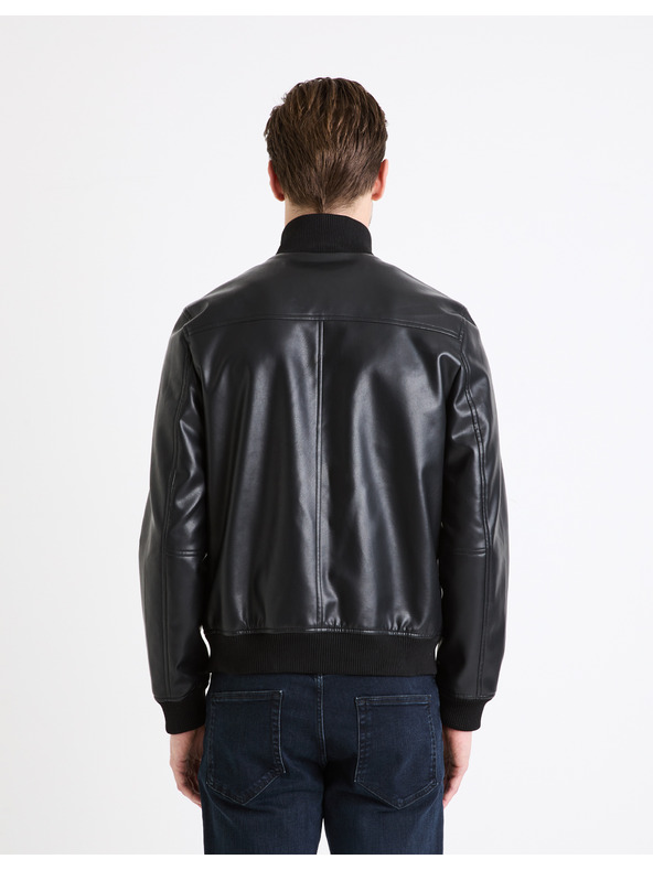 Celio Черно мъжко кожено яке Celio Gumati
