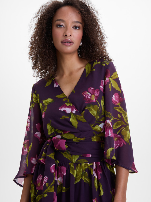 Orsay Лилава дамска прегърната блуза с флорален мотив ORSAY