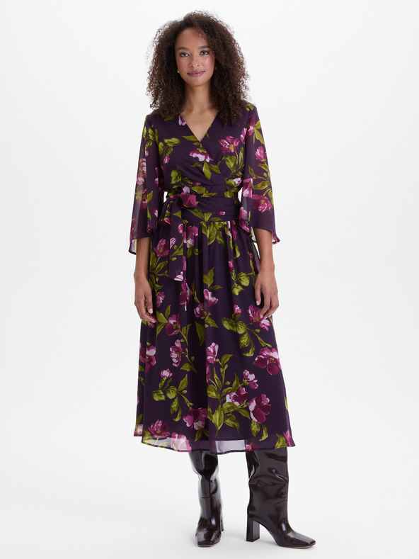 Orsay Лилава дамска прегърната блуза с флорален мотив ORSAY