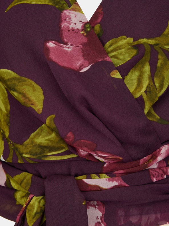 Orsay Лилава дамска прегърната блуза с флорален мотив ORSAY