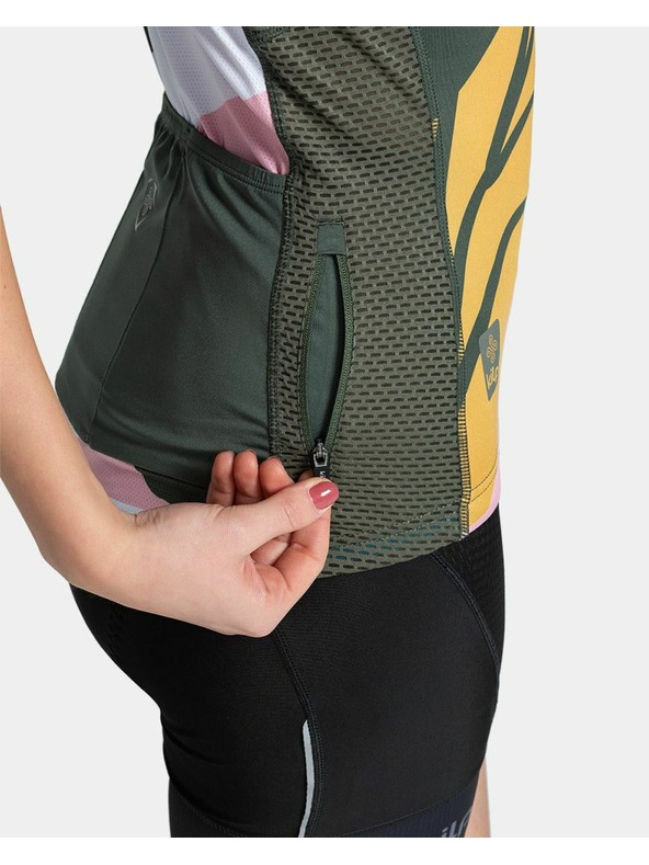 Kilpi Зелено и розово Женска спортна тениска с цип Kilpi RITAEL