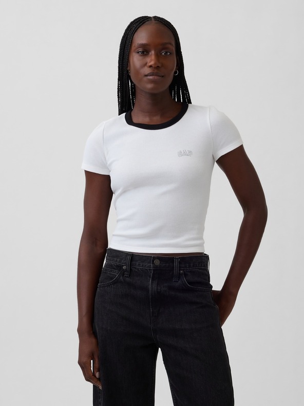 GAP Ребрести тениска с лого GAP