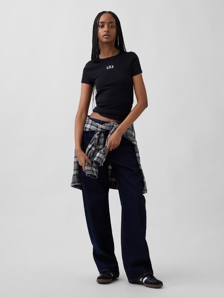 GAP Ребрести тениска с лого GAP
