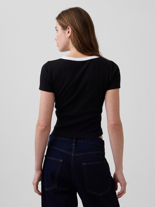 GAP Ребрести тениска с лого GAP