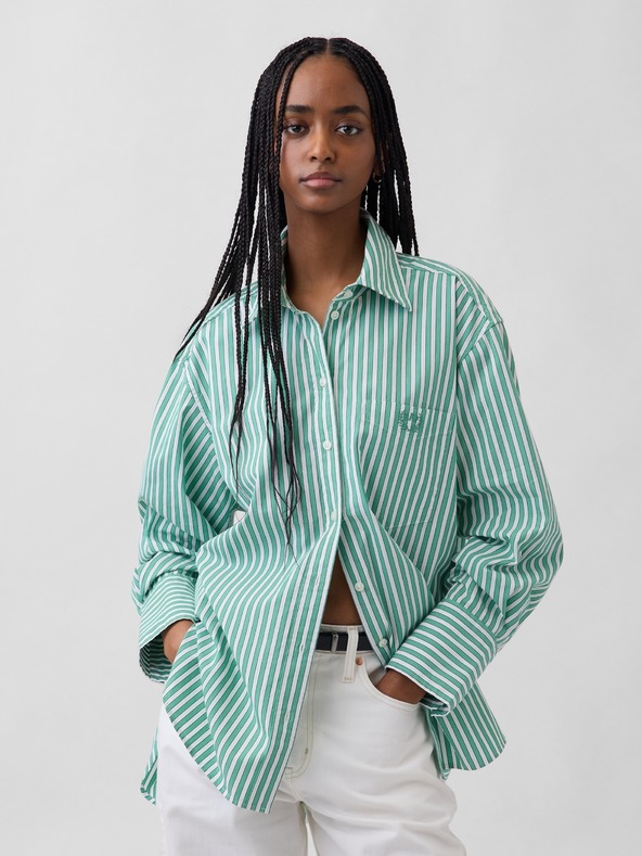 GAP Oversize поплинова риза с лого Big Shirt GAP