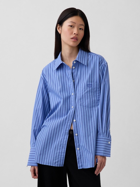 GAP Oversize поплинова риза с лого Big Shirt GAP