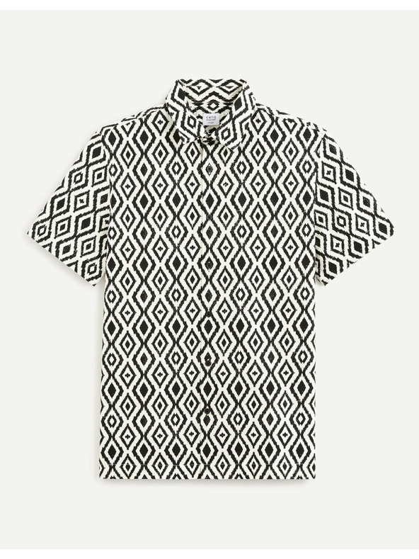 Celio Черно-бяла мъжка риза с шарки Celio Daprinta