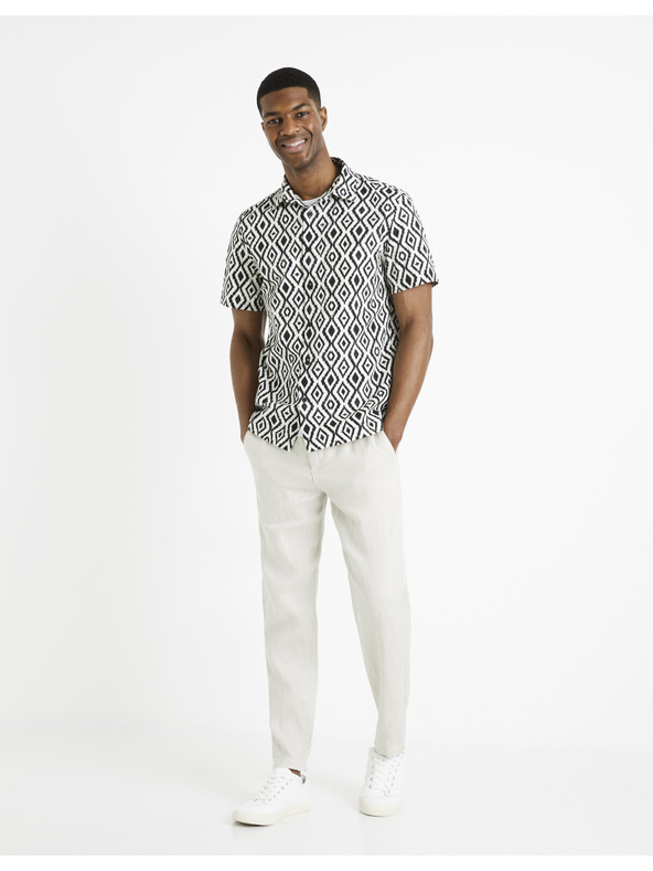 Celio Черно-бяла мъжка риза с шарки Celio Daprinta