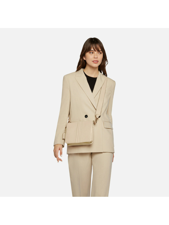 Geox Кремава дамска чанта за кръст Geox Clarissa