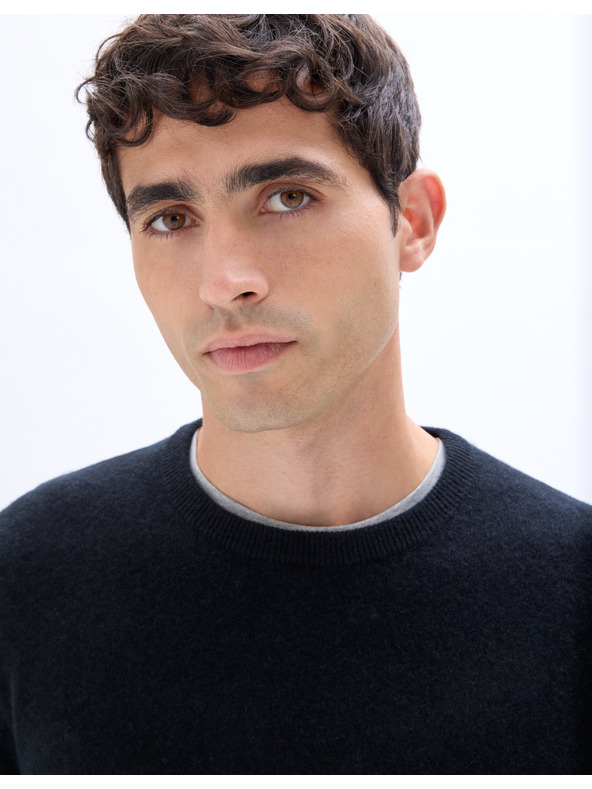 Celio Черен мъжки кашмирен пуловер Celio Jecloud